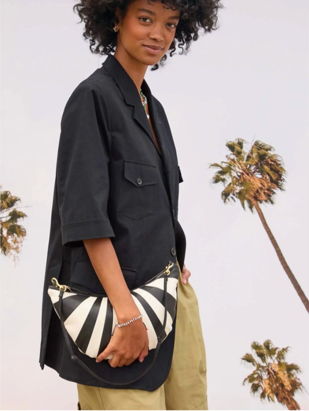 Clare V. Lune Shoulder Bag black and white - Picture 4 of 4